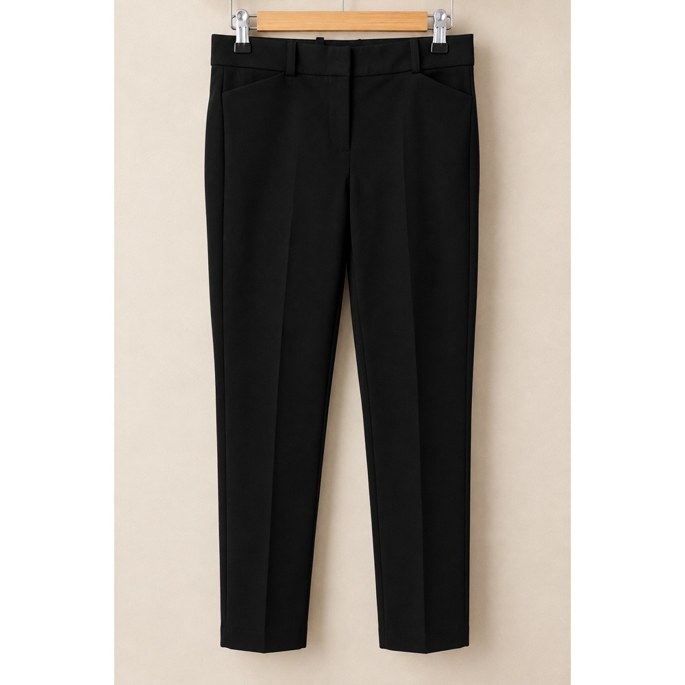 Loft Julie Straight Leg Pants Womens 8 Black Ankle Trousers Work Career Chic